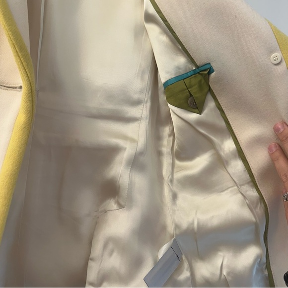 J Crew Lexington Cream and Yellow Wool Blazer Size 4 - Picture 6 of 9